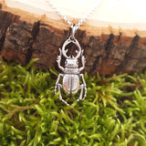 Stag Beetle Charm Sterling Silver Necklace