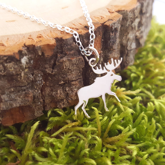 Moose Charm Sterling Silver Necklace