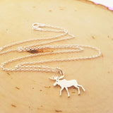 Moose Charm Sterling Silver Necklace