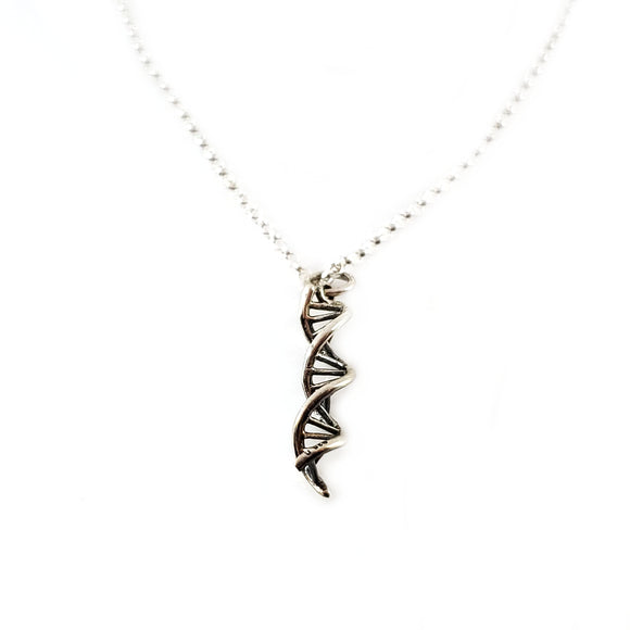 DNA Charm Necklace - Sterling Silver Necklace - Gift for Her