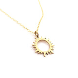 Sun Eclipse Charm Necklace - Dainty 14k Gold Filled Jewelry