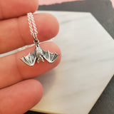 Bat Charm Necklace - Dainty Sterling Silver Jewelry