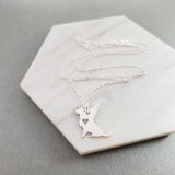 Dog Angel Wing Charm - Sympathy Pet Loss Charm - Sterling Silver Necklace