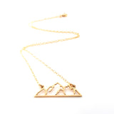 Mountain Bar Charm - Dainty 14k Gold Necklace