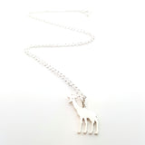 Giraffe Charm - Sterling Silver Necklace