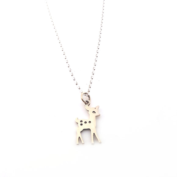 Fawn Charm Necklace- Sterling Silver Jewelry