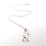 Fawn Charm Necklace- Sterling Silver Jewelry