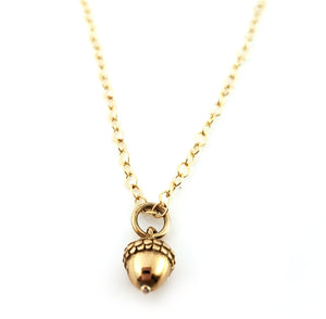 Acorn Charm- Dainty 14k Gold Filled Jewelry