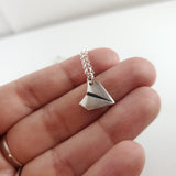 Paper Airplane Necklace - Sterling Silver Jewelry