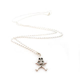 Skull and Crossbones Necklace - Sterling Silver Jewelry