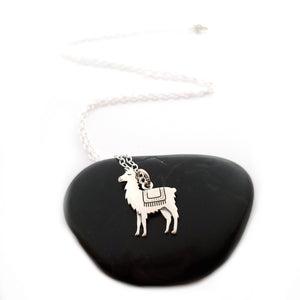 Llama Necklace - Sterling Silver Jewelry