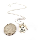 Mom of an Angel Necklace - Sterling Silver Jewelry - Miscarriage Memorial
