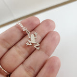 Frog Charm Necklace - Sterling Silver Jewelry