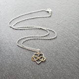 Infinity Heart Charm with Bronze Infinity Necklace - Children's Sterling Silver Jewelry
