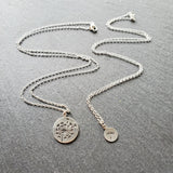 Dandelion Charm Necklace Set - 925 Sterling Silver Jewelry - Mother and Daughter Necklace Set