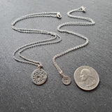 Dandelion Charm Necklace Set - 925 Sterling Silver Jewelry - Mother and Daughter Necklace Set