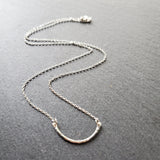 Curved Bar Festoon Necklace - Sterling Silver Jewelry - Gift for Her