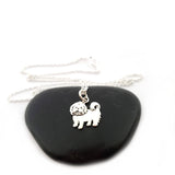 Maltese Dog Charm Necklace - Sterling Silver Jewelry