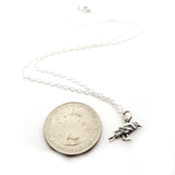 Raven Charm Necklace Crow Bird Charm - Handmade Sterling Silver Jewelry