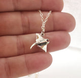 Stingray Charm Sterling Silver Necklace
