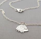 Hedgehog Charm Sterling Silver Necklace