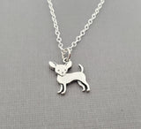 Chihuahua Charm Tiny Sterling Silver Necklace