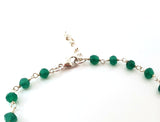 Green Onyx Gemstone Layering Bracelet - Wire Wrapped Chain Bracelet