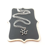 Caffeine Molecule 925 Sterling Silver Necklace