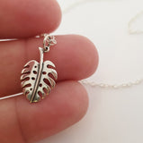 Monstera Delicioso Plant Addict Sterling Silver Necklace - Gift for Her