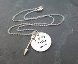 I Love My Tribe Necklace - Hand Stamped Jewelry Aluminum & Sterling Silver