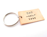 Dad est.  Hand Stamped Keychain