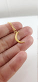 Gold Moon Charm Necklace - 14k Gold Filled Jewelry