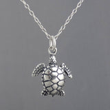 Sea Turtle Necklace - Sterling Silver - Beach Necklace - Gift for Her