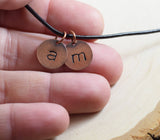 Copper Initial Disc Hand Stamped Jewelry For Him