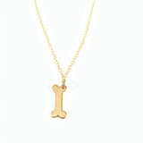 Dog Bone Charm 14k Gold Filled Dainty Necklace - Gift for Her