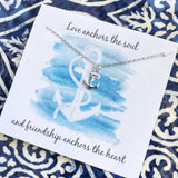 Anchor Necklace - Sterling Silver - Friendship Necklace - Gift for Her