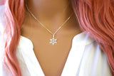 Snowflake Charm Sterling Silver Necklace