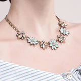 Nicole - Crystal Floral Statement Necklace