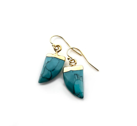Turquoise Nail Earrings in 14k Gold Filled