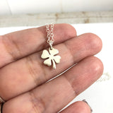 Four Leaf Clover Charm Necklace - Sterling Silver Jewelry