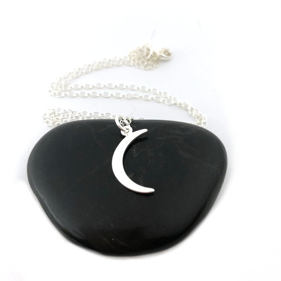 Moon Charm Necklace - Sterling Silver Jewelry