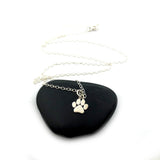 Paw Print Charm Necklace - Sterling Silver Jewelry