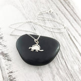Stegosaurus Dinosaur Necklace - Sterling Silver - Friendship Necklace - Gift for Her