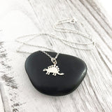 Stegosaurus Dinosaur Necklace - Sterling Silver - Friendship Necklace - Gift for Her