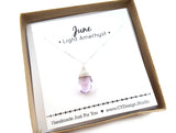 Light Amethyst - June Birthstone - Sterling Silver Necklace