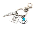 Daddy to an Angel Key Chain - Hand Stamped Key Chain - Sympathy Gift For Him