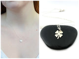 Four Leaf Clover Charm Necklace - Sterling Silver Jewelry