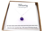 Amethyst  - February Birthstone - Sterling Silver Necklace