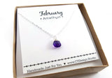 Amethyst  - February Birthstone - Sterling Silver Necklace