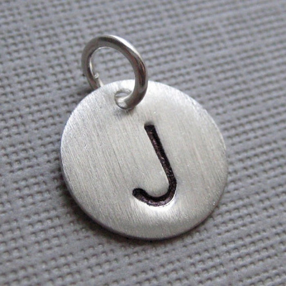 Add an Initial Charm - 11mm Round Sterling Silver Tag